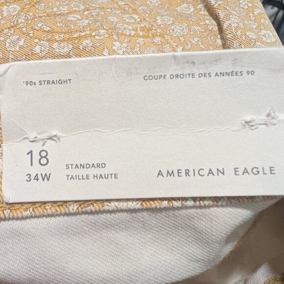 NWT AE | 90s Straight Leg Jeans in Yellow Floral (18/34) - Picture 7 of 14